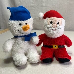 Santa & Snowman Plush Toys - Kids Holiday Stuffed Animals